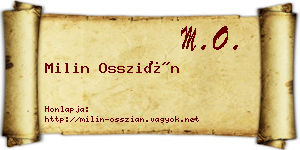 Milin Osszián névjegykártya